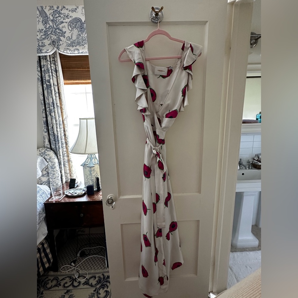 La Double J 100% Italian Silk Maxi Wrap Wedding Guest Dress - Picture 8 of 16